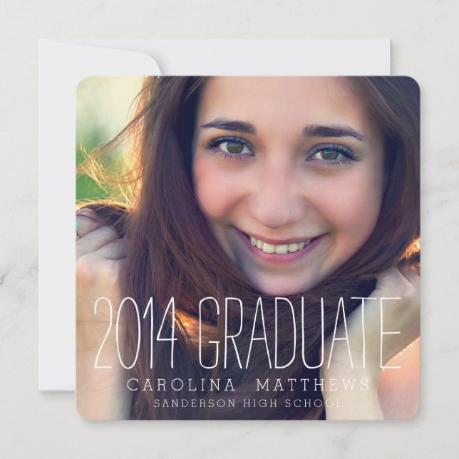 Modern Photo High School Graduation Party Invitation (Front)