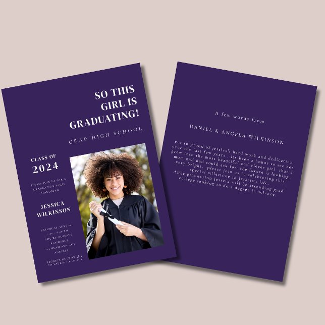 Modern  photo high school graduation party invitation (Creator Uploaded)