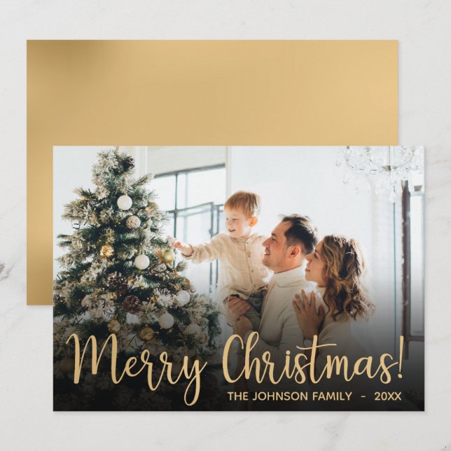 Modern Photo Holiday Card (Front/Back)