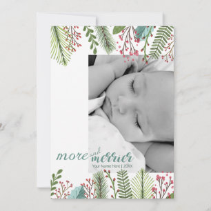 Modern Photo Holiday More And Merrier  Card