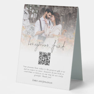 Modern Photo Honeymoon Fund QR Wedding