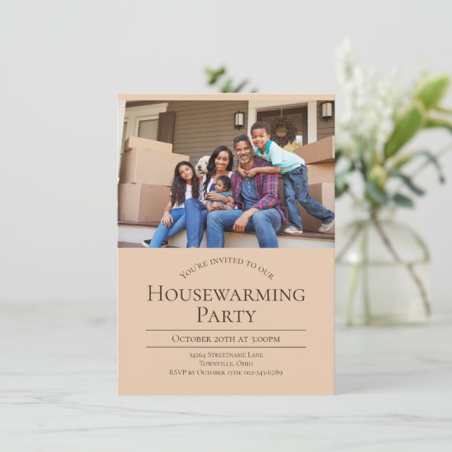 Modern Photo Housewarming Invitation (Standing Front)