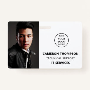 Modern Photo ID Business Logo Staff Name Job Title ID Badge