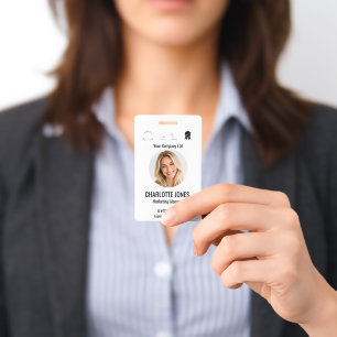 Modern Photo ID Name Tag with QR Code Badge
