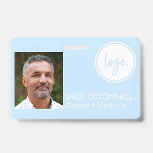 MODERN PHOTO IDENTIFICATION BUSINESS LOGO BLUE ID BADGE