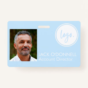 MODERN PHOTO IDENTIFICATION BUSINESS LOGO BLUE ID BADGE