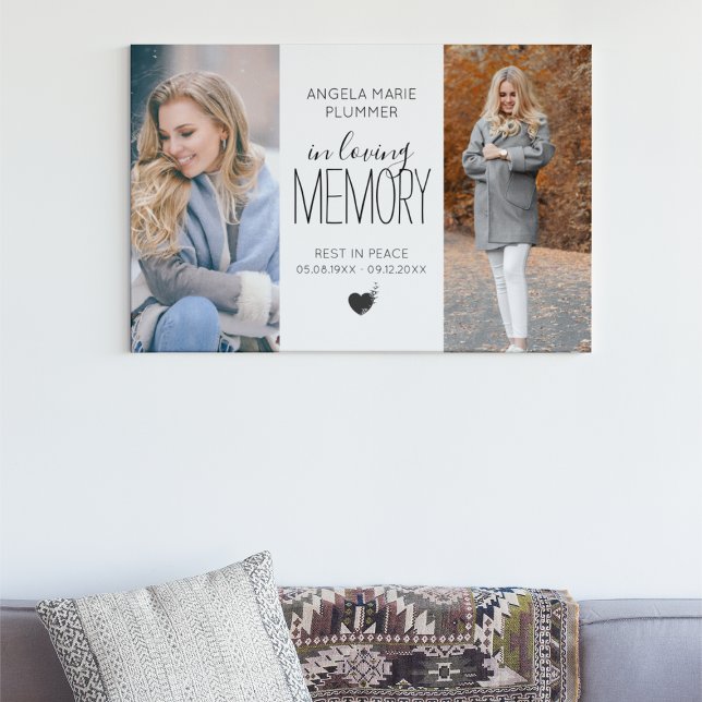 Modern Photo In Loving Memory Tribute Canvas Print (Creator Uploaded)