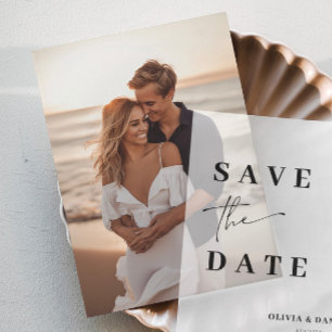 Modern Photo Insert Card for Vellum Save the Date