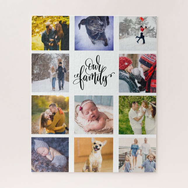 Modern Photo Instagram Collage Our Family Jigsaw Puzzle (Vertical)