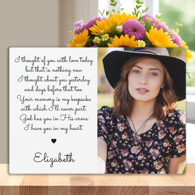 Modern Photo Keepsake Remembrance Memorial Plaque (Creator Uploaded)
