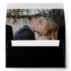 Modern photo liner wedding return address black
