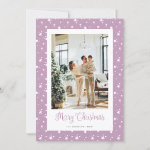 Modern Photo Little Stars Merry Christmas Card