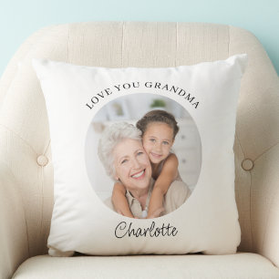 Modern Photo Love You Grandma Keepsake Cushion
