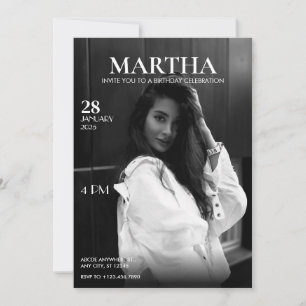 Modern Photo magazine birthday  Invitation