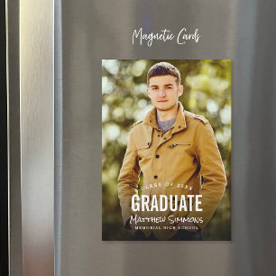 Modern Photo Magnetic Graduation Announcements