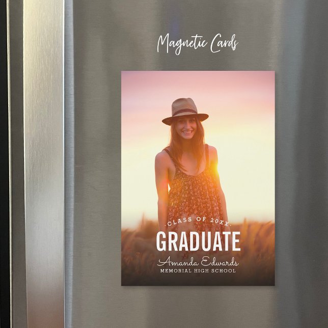 Modern Photo Magnetic Graduation Announcements (Creator Uploaded)