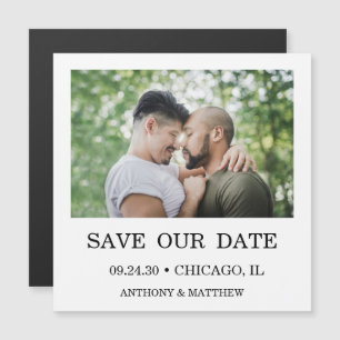 Modern Photo Magnetic LGBTQ Save The Date Card