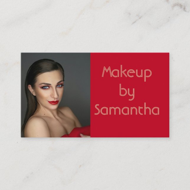 Modern Photo Makeup Business Card (Front)