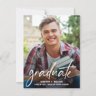 Modern Photo Male Graduate Script Class of 2026 Announcement