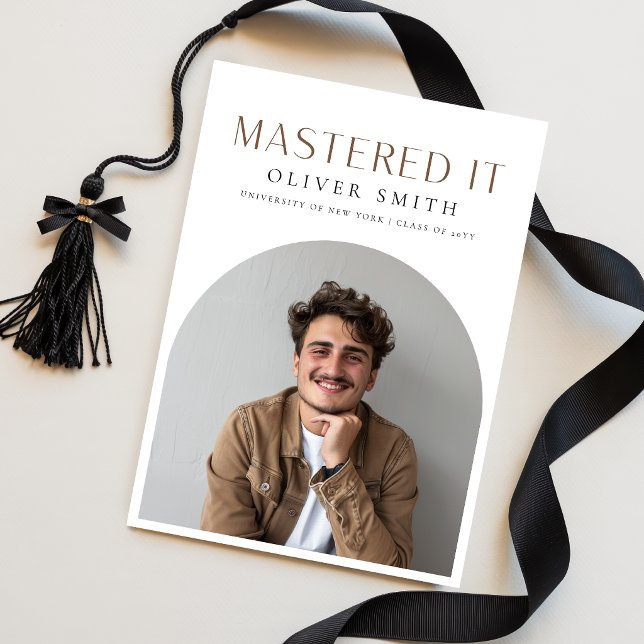 Modern Photo Master Graduation Announcement  Postcard (Creator Uploaded)