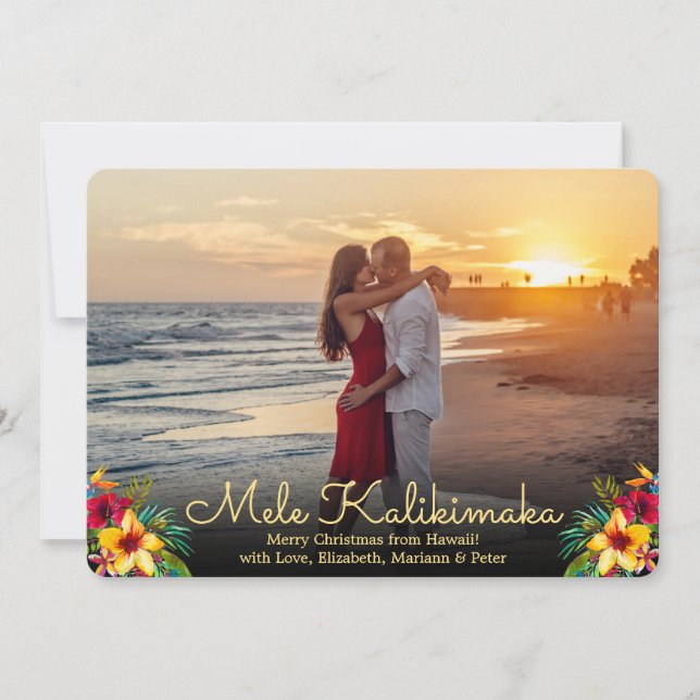 Modern Photo Mele Kalikimaka Christmas Cards (Front)