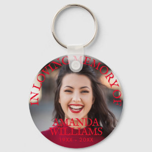 Modern Photo Memorial Keepsakes in Loving Memory Key Ring
