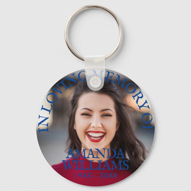 Modern Photo Memorial Keepsakes in Loving Memory  Key Ring (Front)