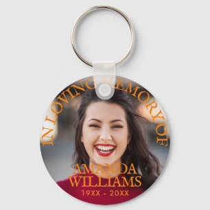 Modern Photo Memorial Keepsakes in Loving Memory Key Ring