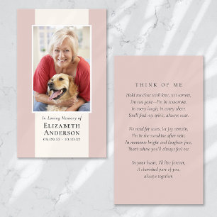 Modern Photo Memorial Prayer Card