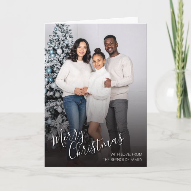 Modern Photo Merry Christmas Greeting Card (Front)
