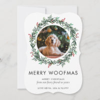 Modern Photo Merry Woofmas Christmas Dog Wreath