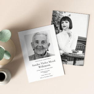 Modern photo minimalist celebration of life  invitation