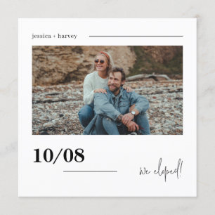 Modern Photo Minimalist Elopement Announcement