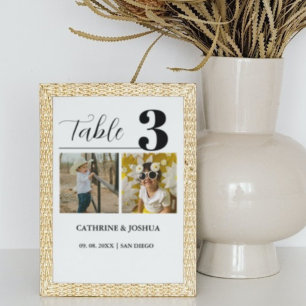 Modern Photo minimalist Wedding decor Table Number