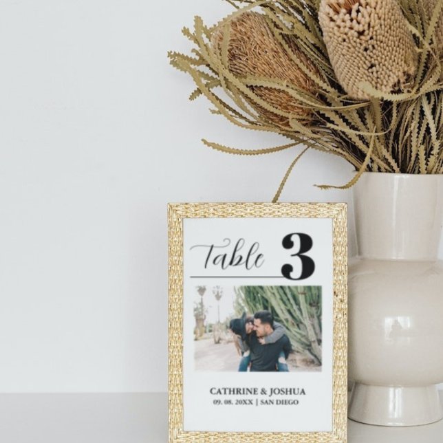 Modern Photo minimalist  Wedding decor Table Number (Creator Uploaded)