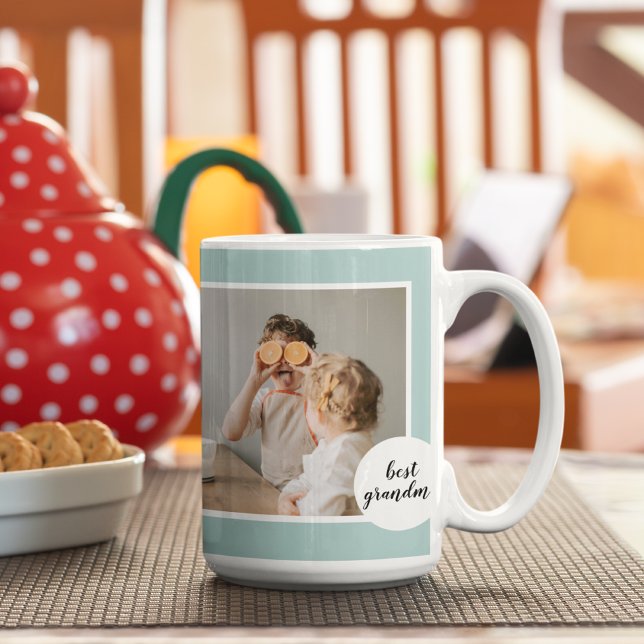 Modern Photo Mint Lovely Grandma Gift  Coffee Mug (Creator Uploaded)