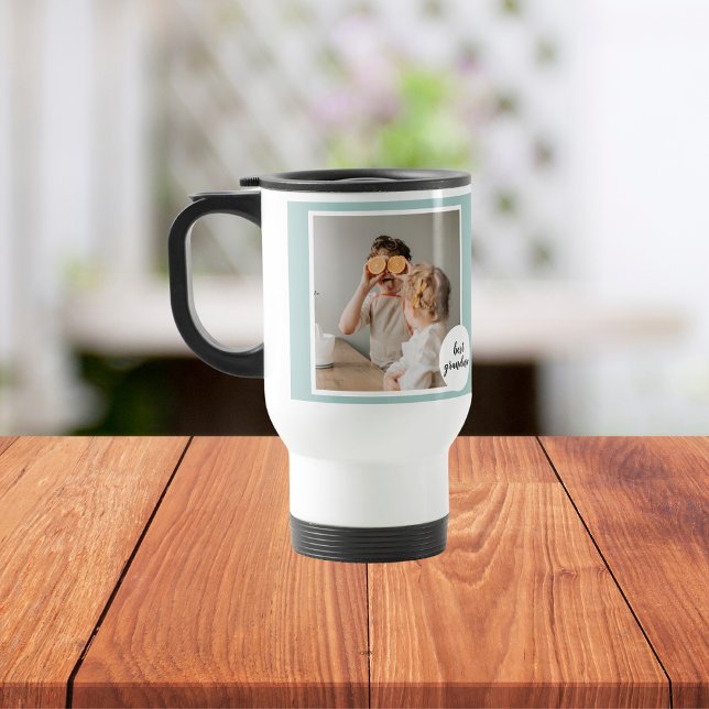 Modern Photo Mint Lovely Grandma Gift  Travel Mug (Creator Uploaded)
