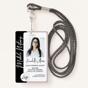 Modern Photo Mobile Notary ID Badge