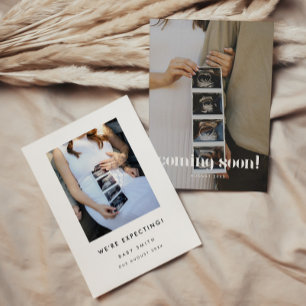 Modern Photo New Baby Coming Soon Pregnancy Announcement