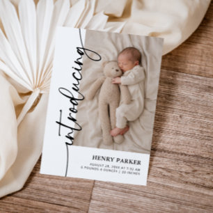 Modern Photo Newborn Baby Photo Birth Announcement