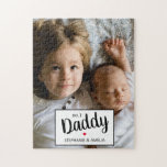 Modern Photo No 1 Daddy Jigsaw Puzzle<br><div class="desc">A great gift for fathers day, birthdays, christmas gift and special days, personalised just for him! This modern no 1 Daddy puzzle, featuring a photograph with a modern square shaped label with a modern greeting template that can be customised easily. All font styles, sizes and colours can be changed easily...</div>