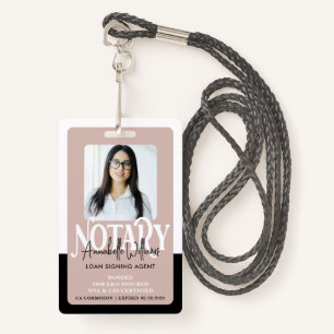 Modern Photo Notary Public ID Badge