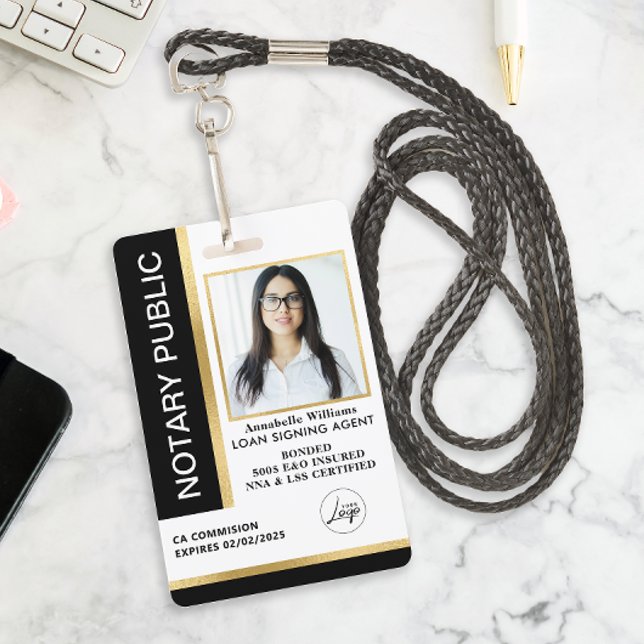 Modern Photo Notary Public ID Badge (Creator Uploaded)