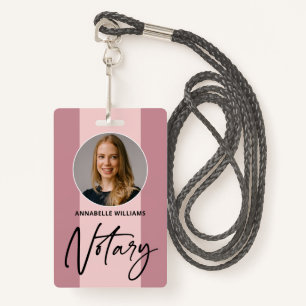 Modern Photo Notary Signing Agent  Badge ID Badge