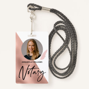 Modern Photo Notary Signing Agent  Badge ID Badge