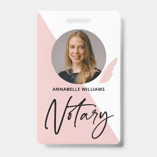 Modern Photo Notary Signing Agent  Badge ID Badge