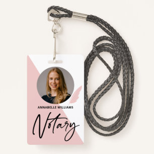 Modern Photo Notary Signing Agent  Badge ID Badge