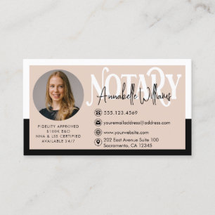 Modern Photo Notary Signing Agent Business Card