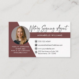 Modern Photo Notary Signing Agent   Business Card