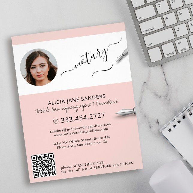 Modern photo notary signing agent QR Flyer (Creator Uploaded)